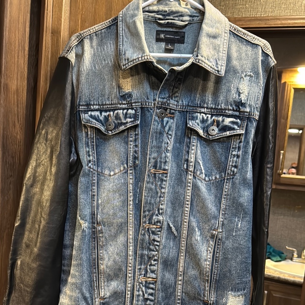 INC International Concepts Blue Lightweight Shirt Jacket